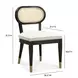 Cosette Black Dining Chair Upholstered in Cream Performance Linen