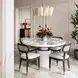 Cosette Black Dining Chair Upholstered in Cream Performance Linen