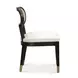 Cosette Black Dining Chair Upholstered in Cream Performance Linen