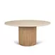 Marbrello Cream and Brown 60" Round Marble Top Dining Table