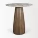 Allyson Medium Brown and Pink 32" Round Marble Top Bistro Table