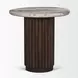 Marbrello Pink and Espresso Brown Marble Top Round Side Table