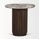 Marbrello Pink and Espresso Brown Marble Top Round Side Table