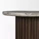 Marbrello Pink and Espresso Brown Marble Top Round Side Table