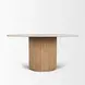 Marbrello Cream and Brown 60" Round Marble Top Dining Table