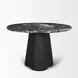 Marilyn Black and White 48" Round Marble Top Dining Table