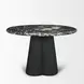 Marilyn Black and White 48" Round Marble Top Dining Table