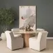 Marbrello Cream and Brown 60" Round Marble Top Dining Table