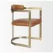 Hollyfield I Brown Upholstered Dining Chair with Nailhead Trim