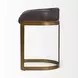 Hollyfield II Black Upholstered Counter Height Stool with Nailhead Trim