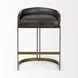 Hollyfield II Black Upholstered Counter Height Stool with Nailhead Trim