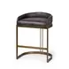 Hollyfield II Black Upholstered Counter Height Stool with Nailhead Trim