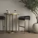 Hollyfield II Black Upholstered Barstool with Nailhead Trim
