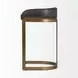 Hollyfield II Black Upholstered Barstool with Nailhead Trim