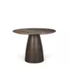Allyson Dark Brown and Cappuccino 42" Round Marble Top Dining Table