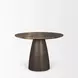 Allyson Dark Brown and Cappuccino 42" Round Marble Top Dining Table