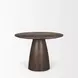 Allyson Dark Brown and Cappuccino 42" Round Marble Top Dining Table