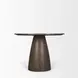 Allyson Dark Brown and Cappuccino 42" Round Marble Top Dining Table