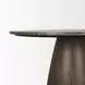 Allyson Dark Brown and Cappuccino 42" Round Marble Top Dining Table
