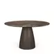Allyson Dark Brown and Cappuccino 54" Round Marble Top Dining Table