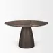 Allyson Dark Brown and Cappuccino 54" Round Marble Top Dining Table