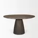 Allyson Dark Brown and Cappuccino 54" Round Marble Top Dining Table