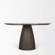 Allyson Dark Brown and Cappuccino 54" Round Marble Top Dining Table