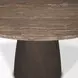 Allyson Dark Brown and Cappuccino 54" Round Marble Top Dining Table