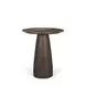 Allyson Dark Brown and Cappuccino 32" Round Marble Top Dining Table