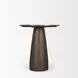 Allyson Dark Brown and Cappuccino 32" Round Marble Top Dining Table