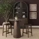 Allyson Dark Brown and Cappuccino 32" Round Marble Top Dining Table