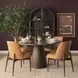 Allyson Dark Brown and Cappuccino 54" Round Marble Top Dining Table