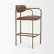 Parker Brown Leather Upholstered Counter Height Stool