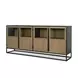 Sloan Light Brown and Black 4 Door Sideboard
