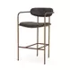 Parker Charcoal Brown Leather Upholstered Counter Height Stool