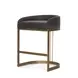 Hollyfield II Charcoal Brown Leather Upholstered Counter Height Stool with Nailhead Trim