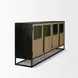 Sloan Light Brown and Black 4 Door Sideboard