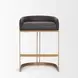 Hollyfield II Charcoal Brown Leather Upholstered Counter Height Stool with Nailhead Trim