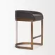 Hollyfield II Charcoal Brown Leather Upholstered Counter Height Stool with Nailhead Trim