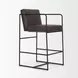 Stamford Charcoal Leather Upholstered Counter Height Stool