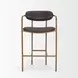 Parker Charcoal Brown Leather Upholstered Counter Height Stool