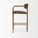 Parker Charcoal Brown Leather Upholstered Counter Height Stool