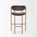 Parker Charcoal Brown Leather Upholstered Counter Height Stool