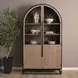 Sloan Light Brown and Black 2 Door Curio Cabinet