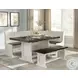 Autumn Echo White 75" Breakfast Nook Dining Set