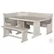 Seaside White 75" Breakfast Nook Dining Set