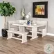 Seaside White 75" Breakfast Nook Dining Set