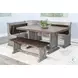 Rustic Refined Gray 75" Breakfast Nook Dining Set