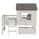 Lodge Cookies and Cream Twin Loft Bunk Bed with Ladder and Fencing