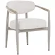 Merrowyn Greige and Louis Cream Performance Fabric Dining Arm Chair